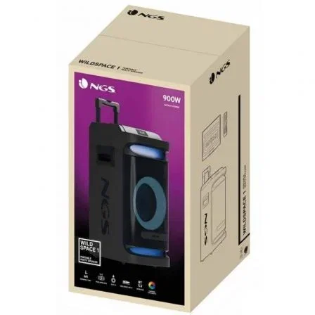 NGS Altavoz Portable Bluetooth Wild Space 1 900W con Luces LED RGB y TWS NGS Altavoz Portable Bluetooth Wild Space 1 900W con Luces LED RGB y TWS